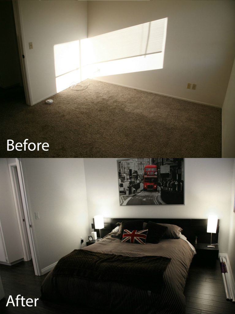 master bedroom before after
